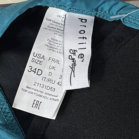 Profile by Gottex SZ 34 D Swim Bikini Top Lightly Padded Underwire Leopard Print - Picture 6 of 12